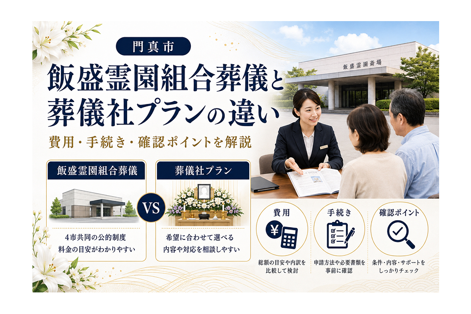 門真市の飯盛霊園組合葬儀と葬儀社プランの違い